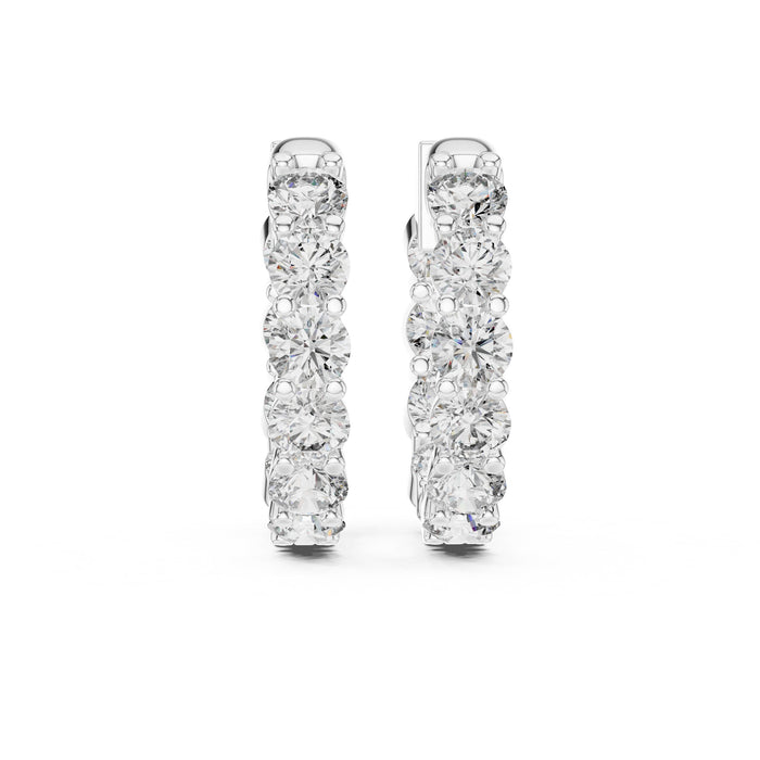 Round Huggie Lab Grown Diamond Earrings
