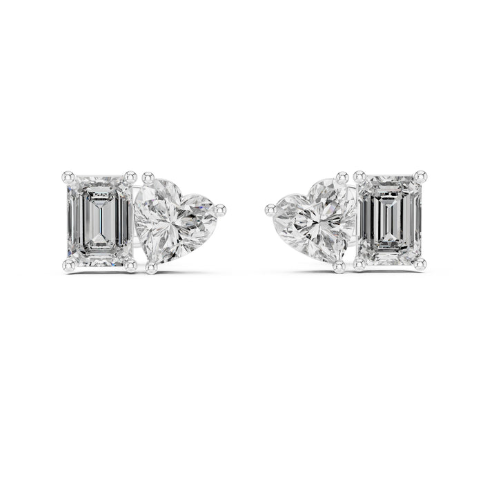 Mixed Cluster Lab Grown Diamond Earrings