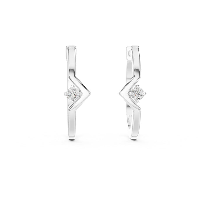 Round Huggie Lab Grown Diamond Earrings