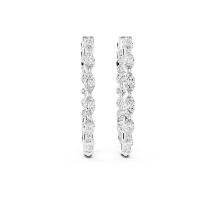 Marquise Hoop Lab Grown Diamond Earrings