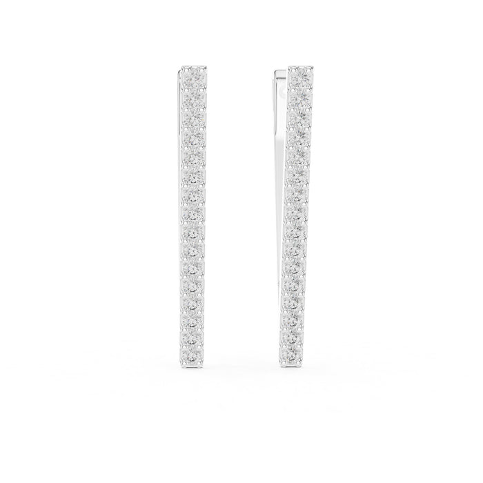 Round Huggie Lab Grown Diamond Earrings