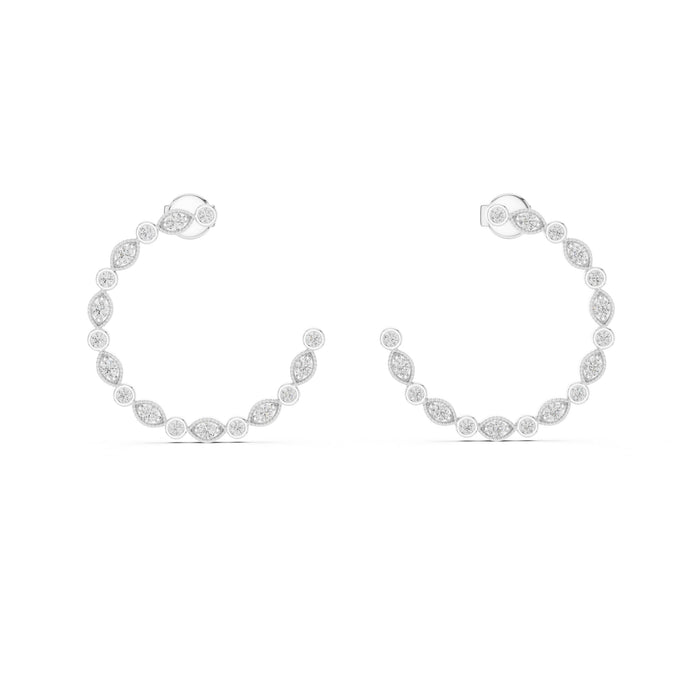 Round Hoop Lab Grown Diamond Earrings