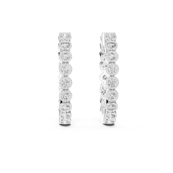 Round Huggie Lab Grown Diamond Earrings