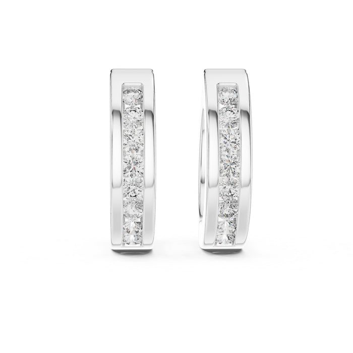 Round Huggie Lab Grown Diamond Earrings
