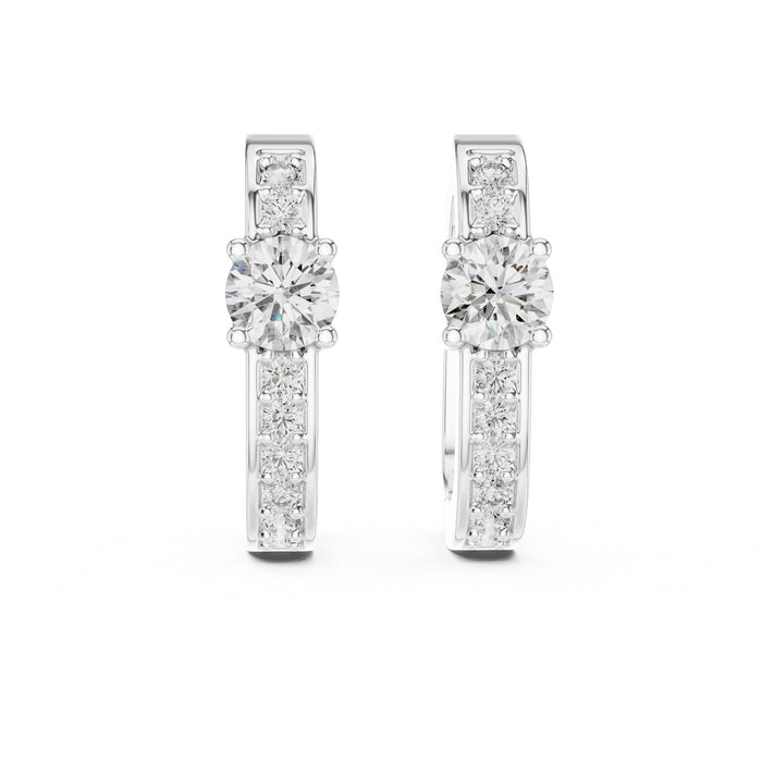 Round Huggie Lab Grown Diamond Earrings
