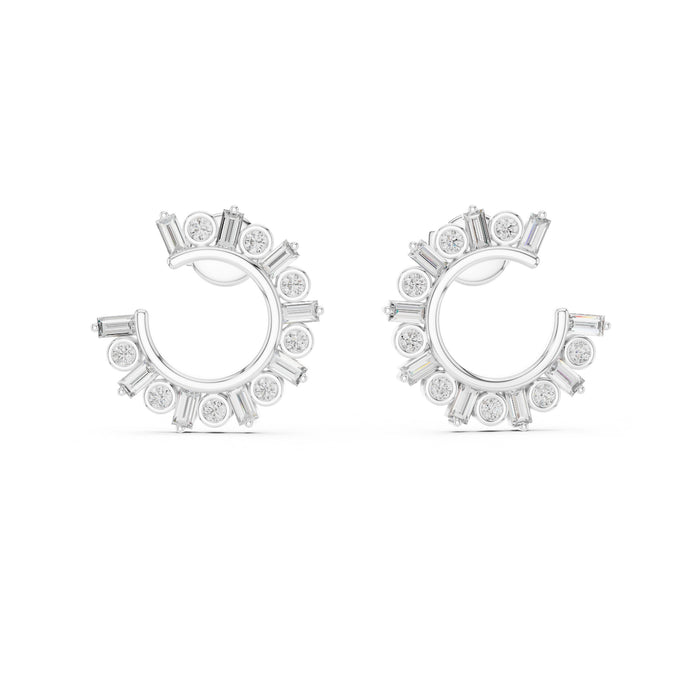 Mixed Huggie Lab Grown Diamond Earrings