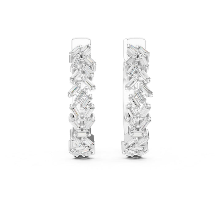 Emerald Huggie Lab Grown Diamond Earrings