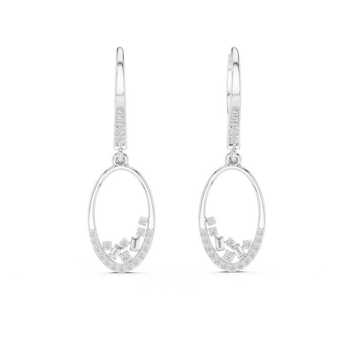 Mixed Dangle Lab Grown Diamond Earrings