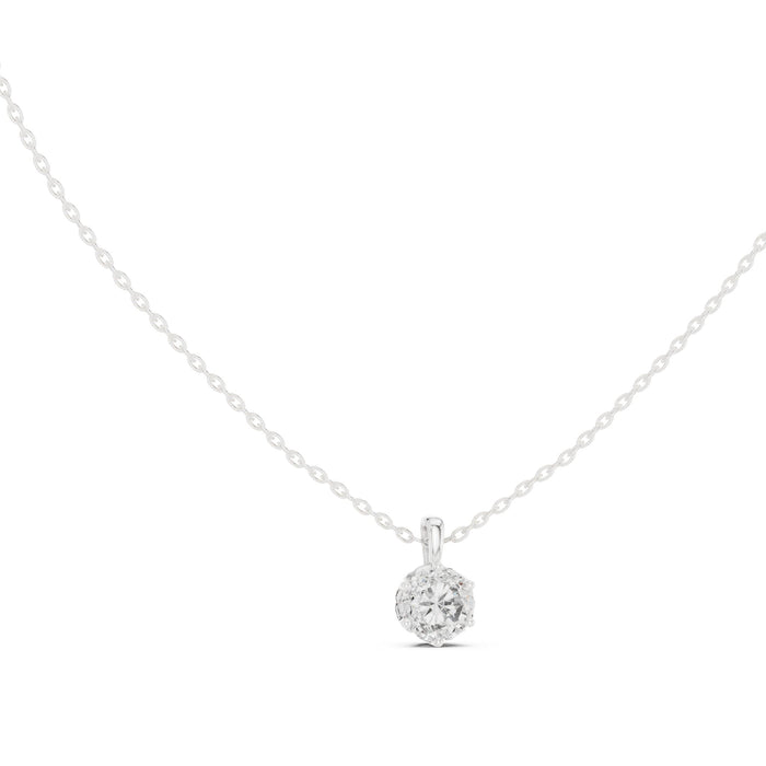 Round Solitaire Lab Grown Diamond Necklace