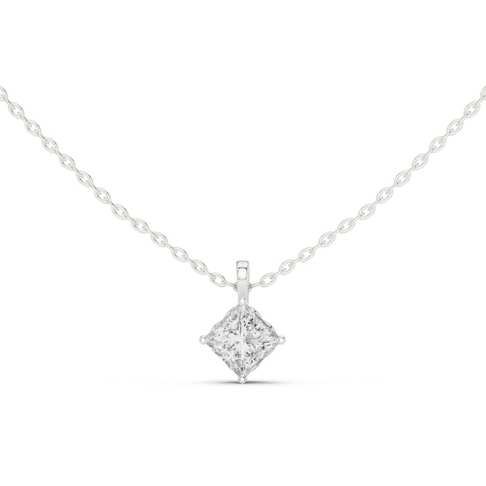 Cushion Solitaire Lab Grown Diamond Necklace