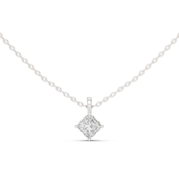 Cushion Solitaire Lab Grown Diamond Necklace
