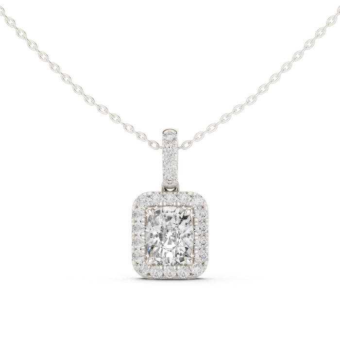 Cushion Halo Lab Grown Diamond Necklace