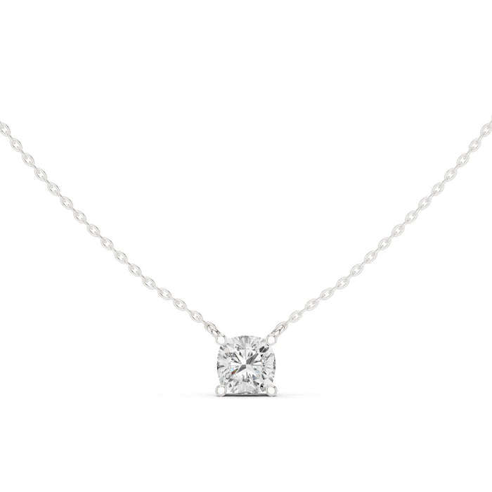 Cushion Solitaire Lab Grown Diamond Necklace