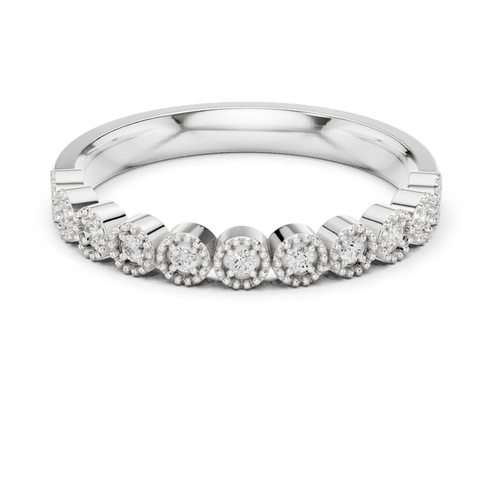 Round Cluster Lab Grown Diamond Wedding Band