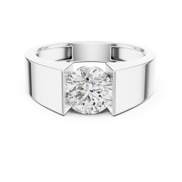 Round Solitaire Lab Grown Diamond Wedding Band