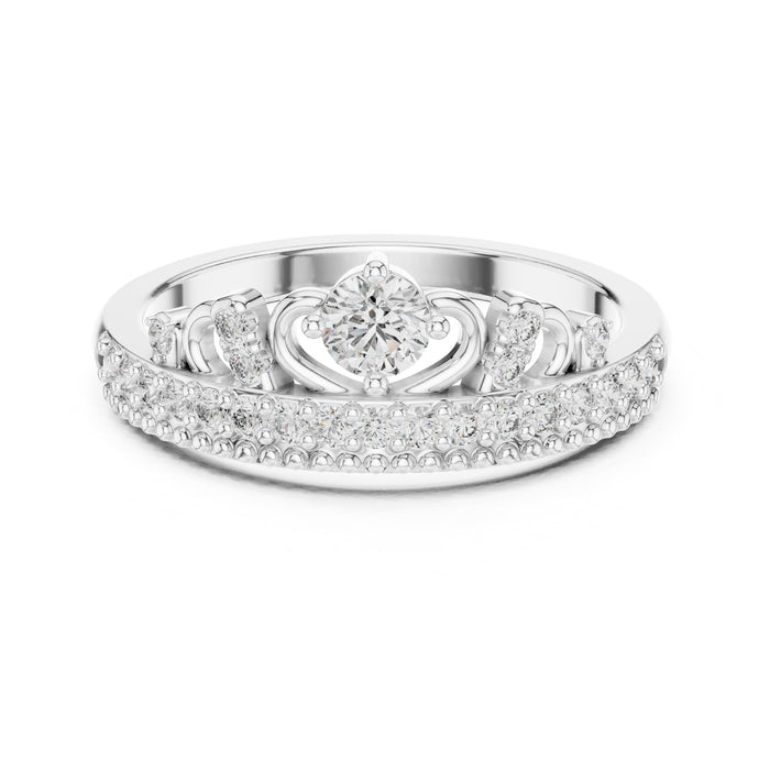 Round Pave Lab Grown Diamond Wedding Band