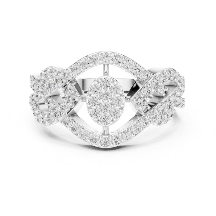 Round Twisted Lab Grown Diamond Wedding Band