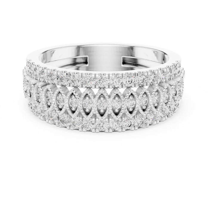 Round Pave Lab Grown Diamond Wedding Band