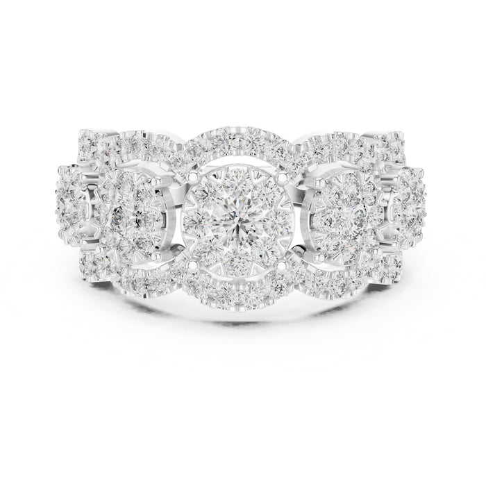 Round Cluster Lab Grown Diamond Wedding Band