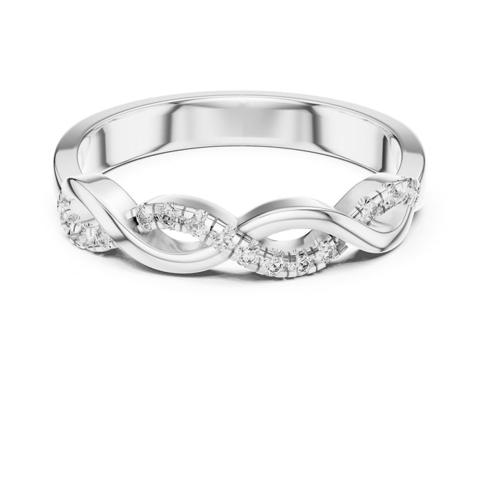 Round Twisted Lab Grown Diamond Wedding Band