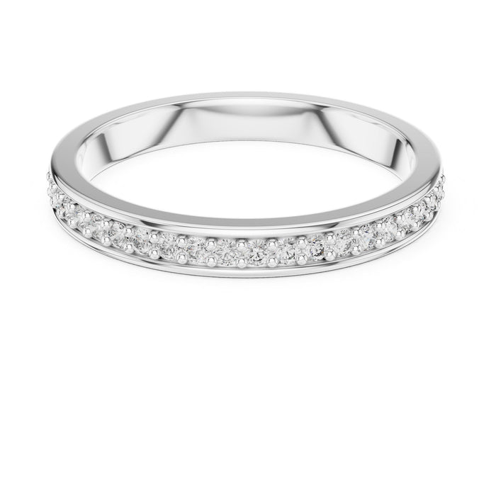 Round Pave Lab Grown Diamond Wedding Band