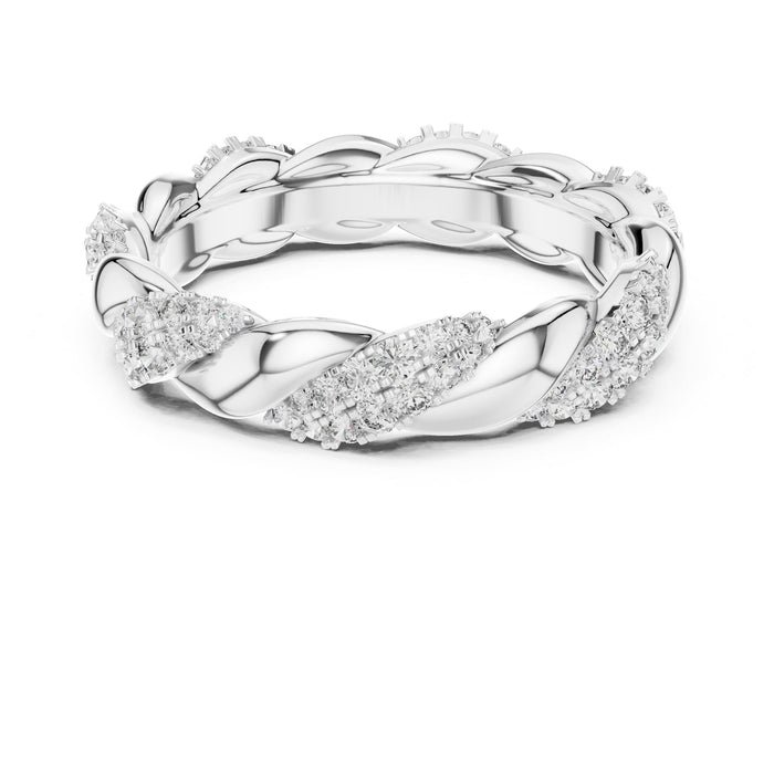 Round Twisted Lab Grown Diamond Wedding Band