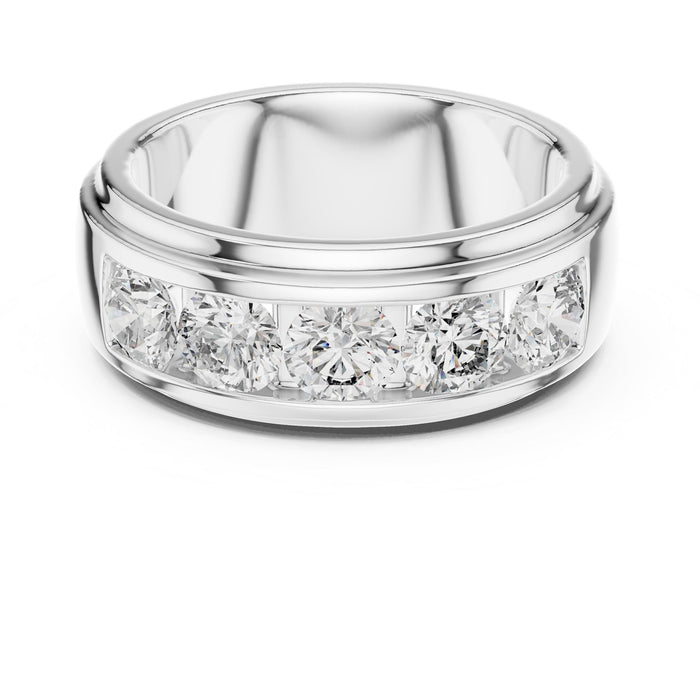 Round Channel Lab Grown Diamond Wedding Band