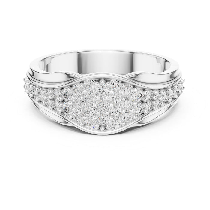 Round Pave Lab Grown Diamond Wedding Band