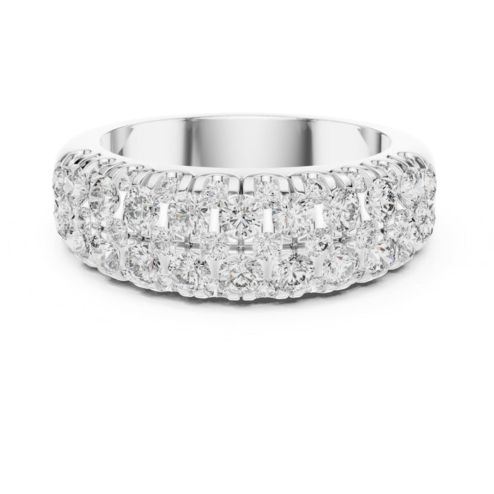 Round Pave Lab Grown Diamond Wedding Band