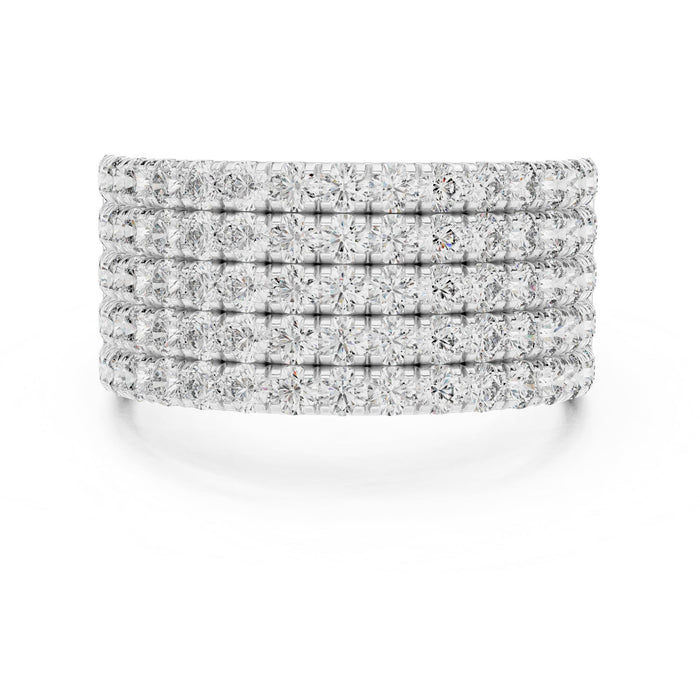 Round Pave Lab Grown Diamond Wedding Band