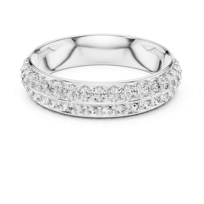 Round Pave Lab Grown Diamond Wedding Band