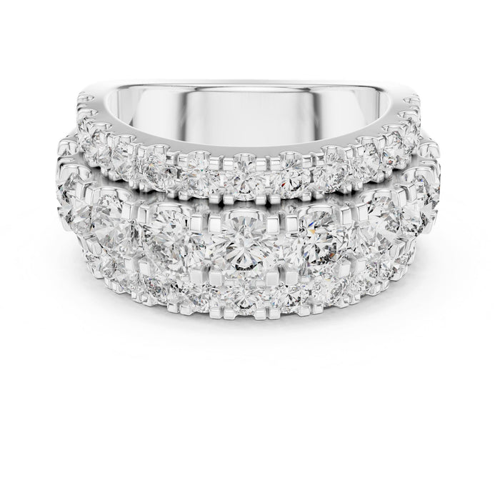 Round Pave Lab Grown Diamond Wedding Band