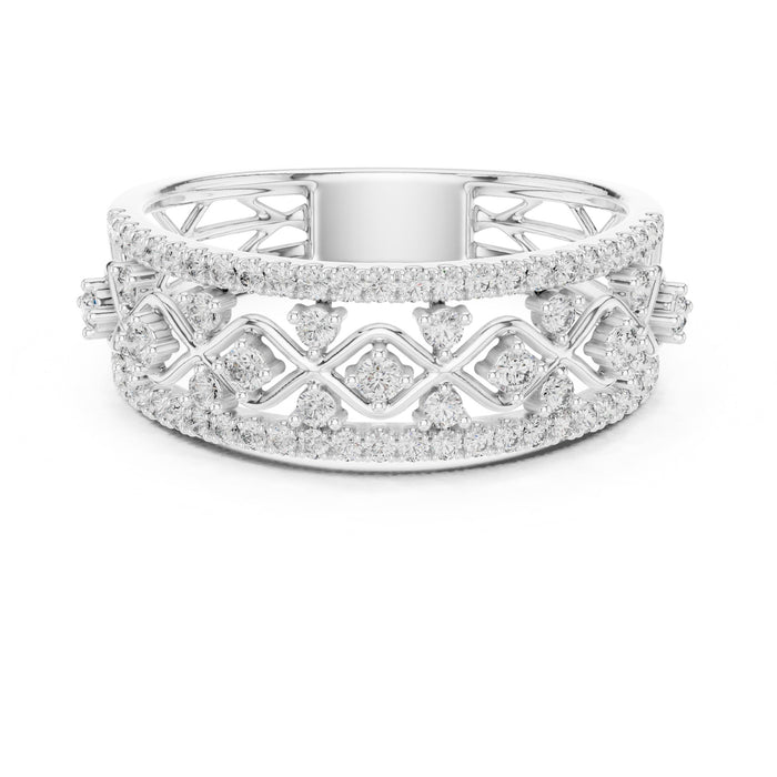 Round Pave Lab Grown Diamond Wedding Band
