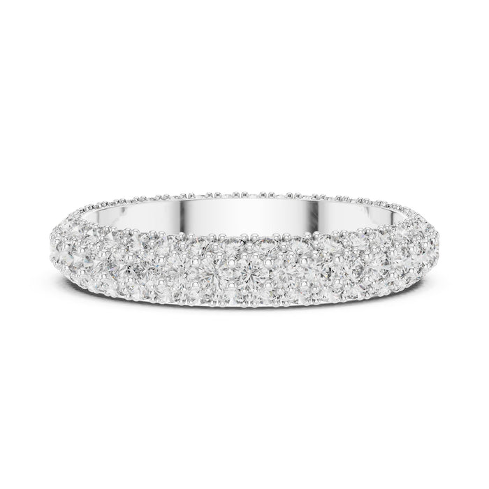 Round Pave Lab Grown Diamond Wedding Band