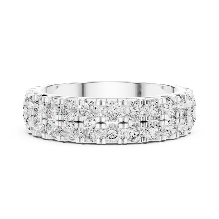 Round Pave Lab Grown Diamond Wedding Band