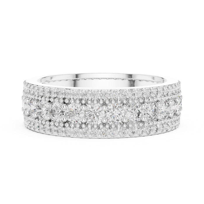 Round Pave Lab Grown Diamond Wedding Band