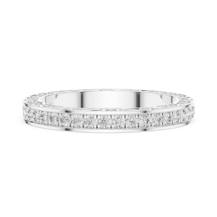 Round Pave Lab Grown Diamond Wedding Band