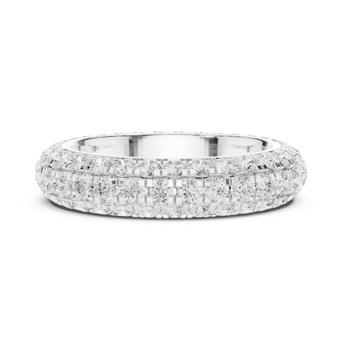 Round Pave Lab Grown Diamond Wedding Band