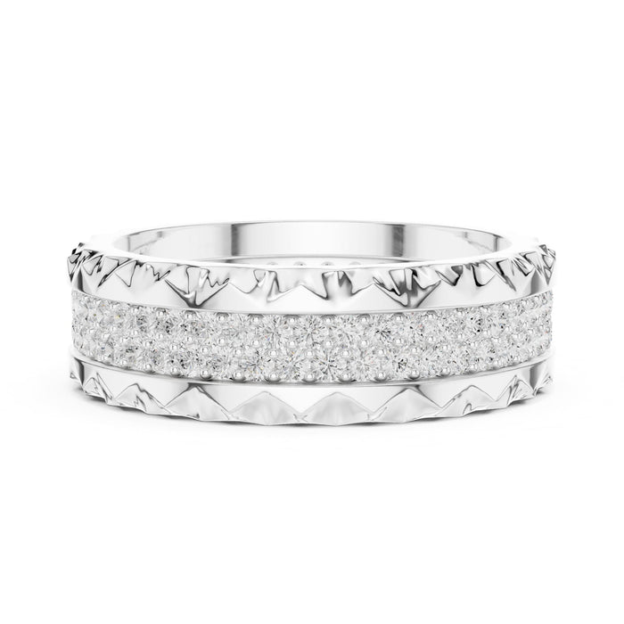 Round Pave Lab Grown Diamond Wedding Band