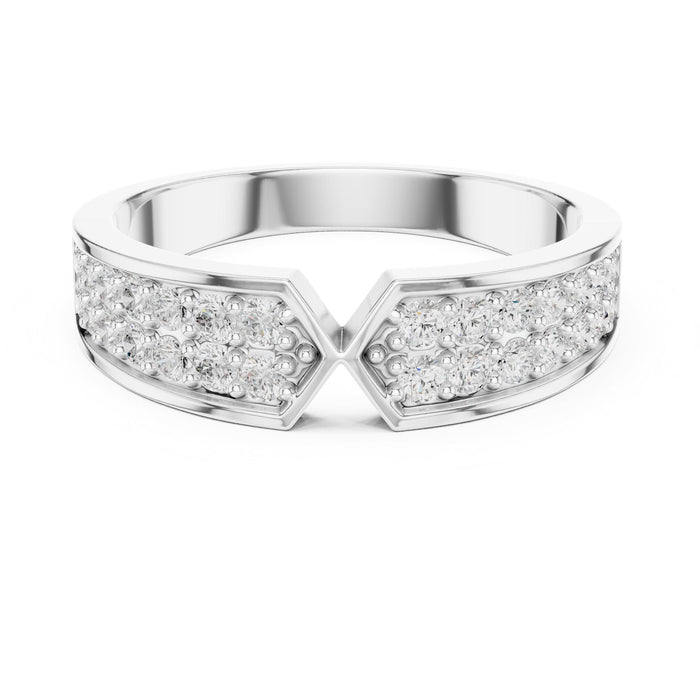 Round Pave Lab Grown Diamond Wedding Band