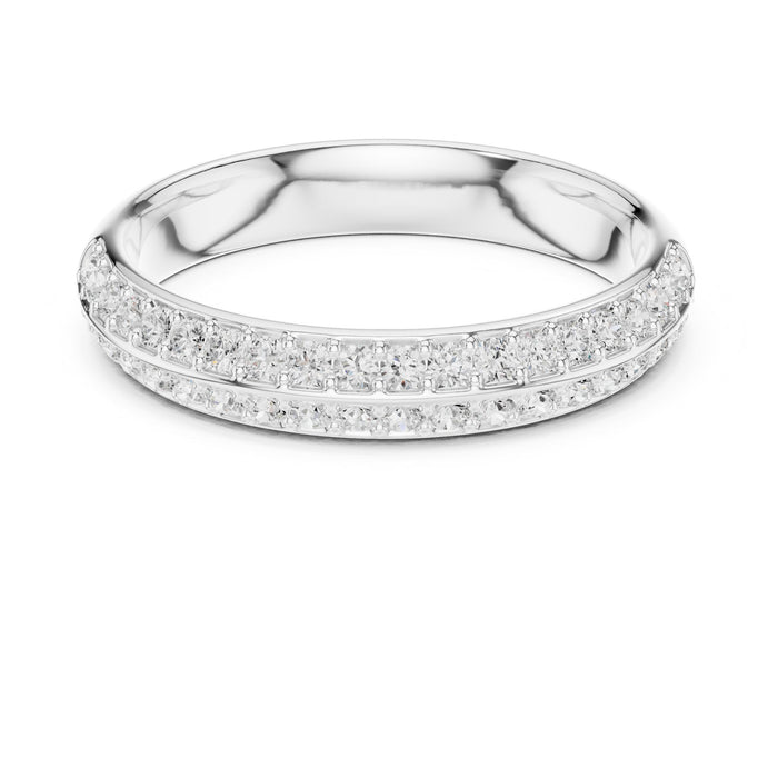 Round Pave Lab Grown Diamond Wedding Band