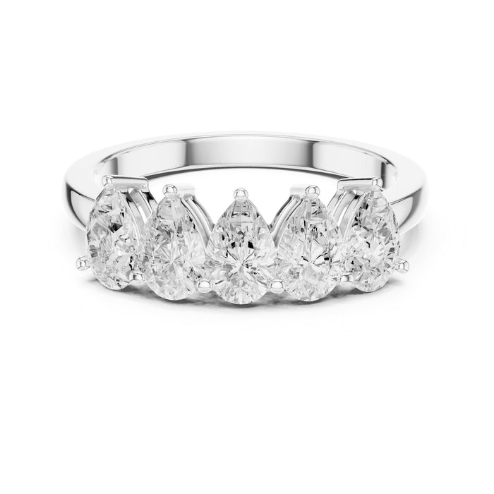 Pear Half-Eternity Lab Grown Diamond Wedding Band