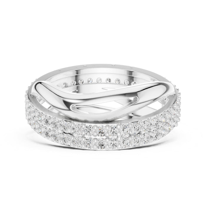 Round Twisted Lab Grown Diamond Wedding Band
