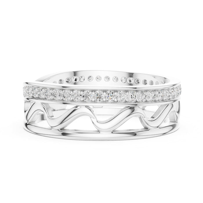 Round Pave Lab Grown Diamond Wedding Band