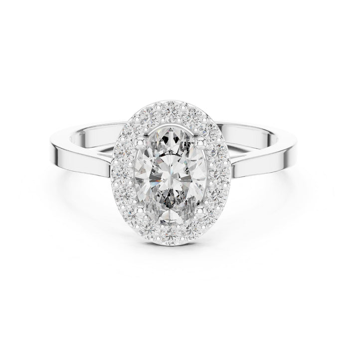 Oval Solitaire Lab Grown Diamond Wedding Band