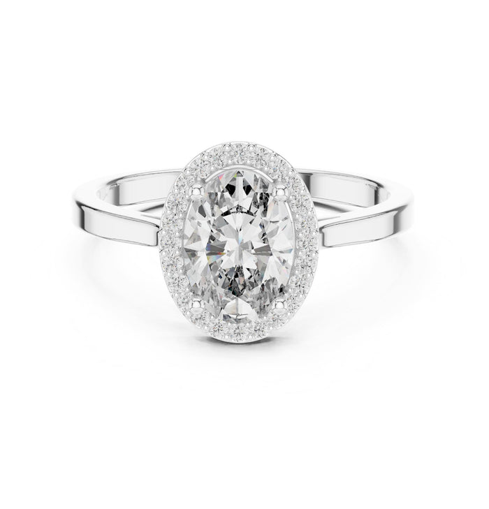 Oval Solitaire Lab Grown Diamond Wedding Band