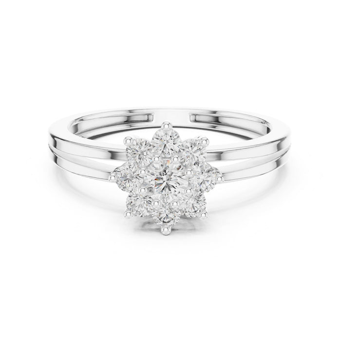 Round Cluster Lab Grown Diamond Wedding Band