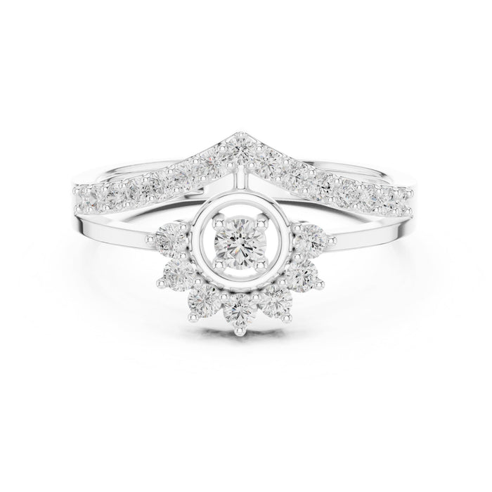 Round Cluster Lab Grown Diamond Wedding Band