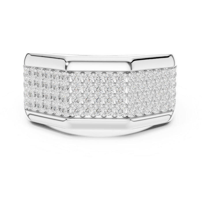 Round Pave Lab Grown Diamond Wedding Band