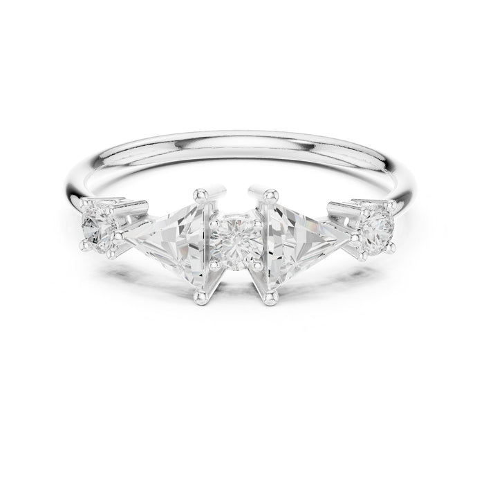 Mixed Three-Stone Lab Grown Diamond Wedding Band